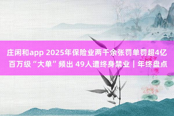 莊閑和app 2025年保險業(yè)兩千余張罰單罰超4億 百萬級“大單”頻出 49人遭終身禁業(yè)|年終盤點